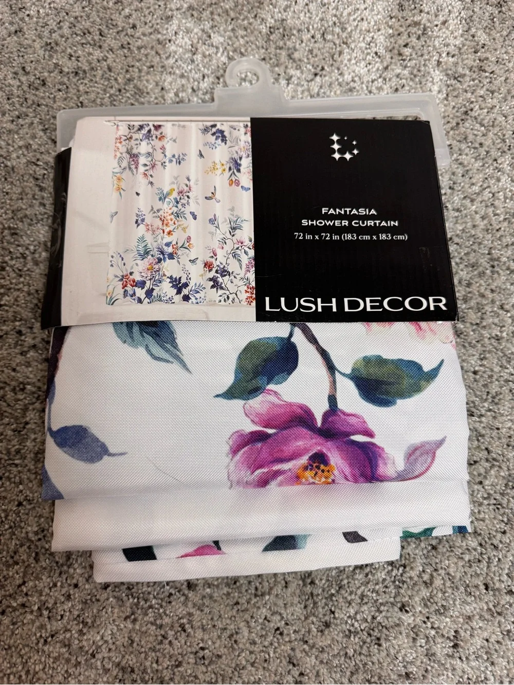 Lush Decor Fantasia Shower Curtain 72 x72 Teal & Blue Floral tropical bird
